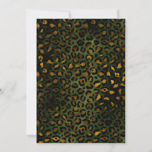 Jungle Green Yellow Cheetah Leopard Pattern Thank You Card