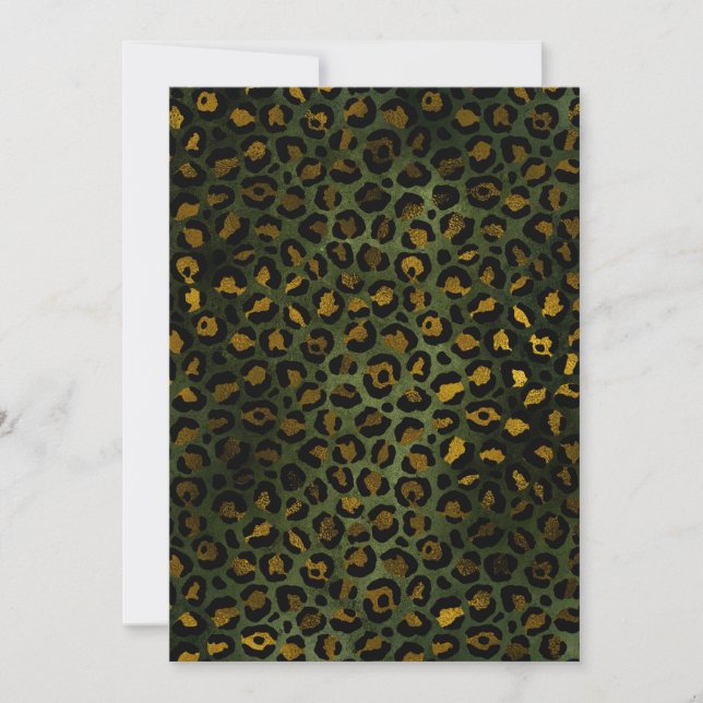 Jungle Green Yellow Cheetah Leopard Pattern Thank You Card (Front)