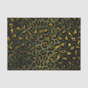 Jungle Green Yellow Cheetah Leopard Pattern Tissue Paper
