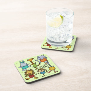 Jungle Gym Exercising Animals Coaster