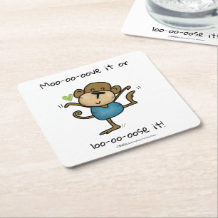 Jungle Gym Exercising Ostrich Square Paper Coaster