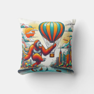 Jungle Harmony: Orangutan-Inspired  Cushion