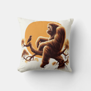 Jungle Harmony: Orangutan-Inspired  Cushion