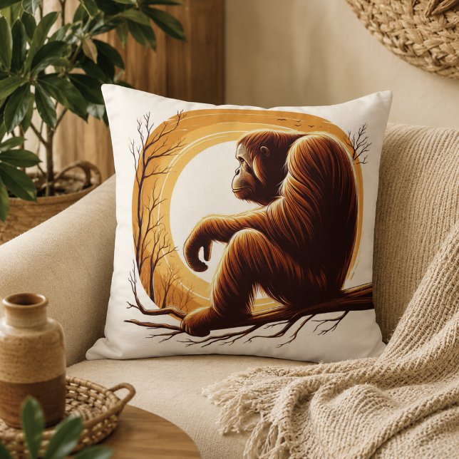 Jungle Harmony: Orangutan-Inspired  Cushion (Jungle Harmony: Orangutan-Inspired Throw Pillow)