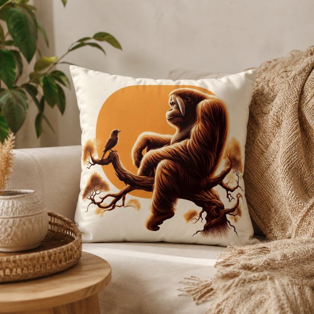 Jungle Harmony: Orangutan-Inspired  Cushion (Jungle Harmony: Orangutan-Inspired Throw Pillow)