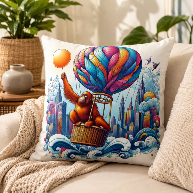 Jungle Harmony: Orangutan-Inspired  Cushion (Jungle Harmony: Orangutan-Inspired Throw Pillow)