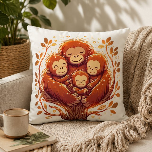 Jungle Harmony: Orangutan-Inspired  Cushion (Jungle Harmony: Orangutan-Inspired Throw Pillow)
