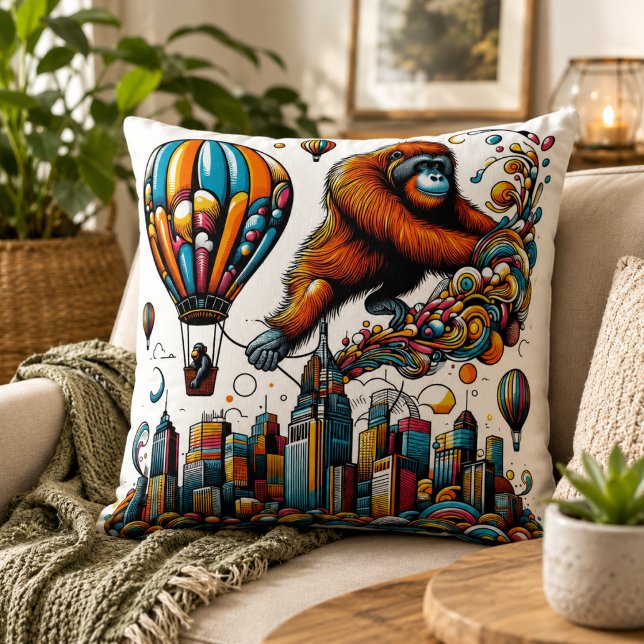 Jungle Harmony: Orangutan-Inspired  Cushion (Jungle Harmony: Orangutan-Inspired Throw Pillow)