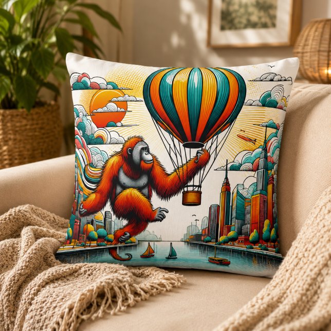 Jungle Harmony: Orangutan-Inspired  Cushion (Jungle Harmony: Orangutan-Inspired Throw Pillow)