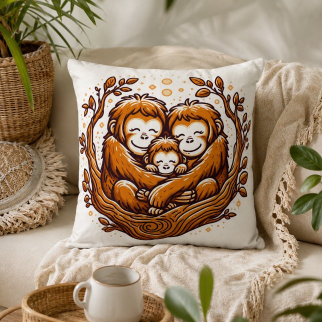 Jungle Harmony: Orangutan-Inspired  Cushion (Jungle Harmony: Orangutan-Inspired Throw Pillow)