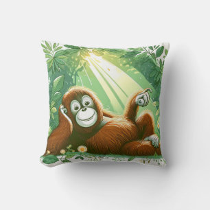 Jungle Harmony: Orangutan-Inspired  Cushion