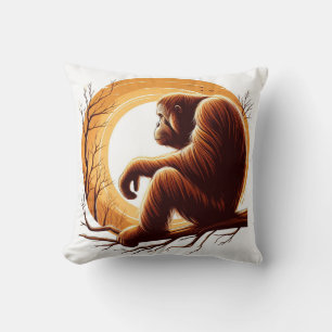 Jungle Harmony: Orangutan-Inspired  Cushion