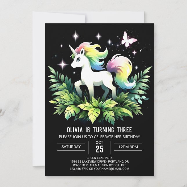 Jungle Horse Birthday Invitation (Front)