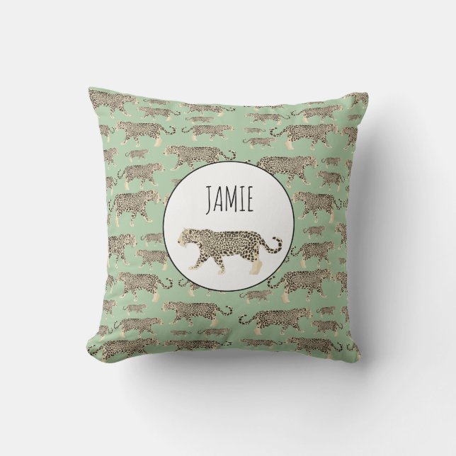 Jungle Jaguar Animal Pattern  Cushion (Front)