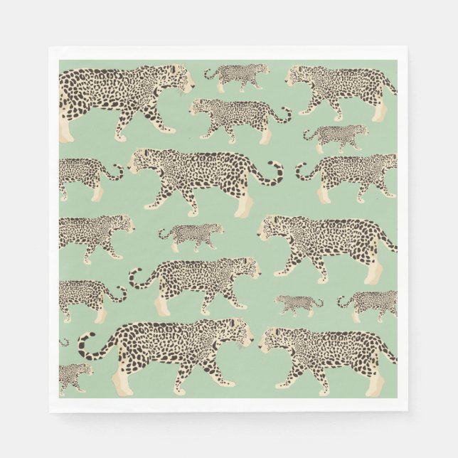 Jungle Jaguar Animal Pattern  Napkin (Front)