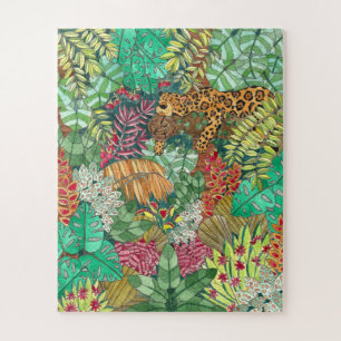Jungle Jaguar Watercolor Jigsaw Puzzle