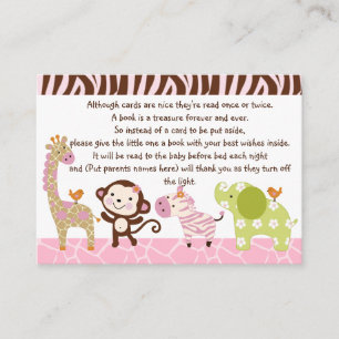 Jungle Jill/Girl Animals Favour/Tags Enclosure Card