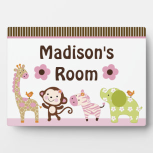 Jungle Jill Girl Animals Plaque