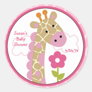 Jungle Jill/Girl Giraffe/Stickers/Cupcake Toppers Classic Round Sticker