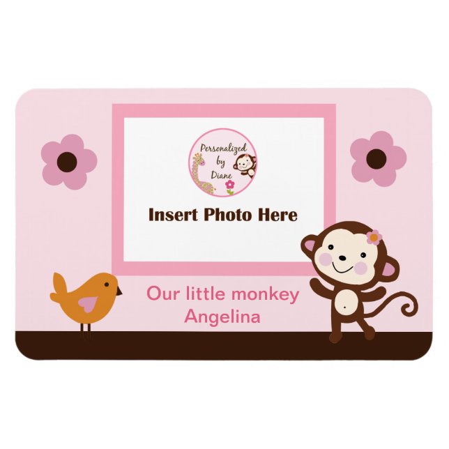 Jungle Jill Girl Monkey Photo Magnet (Horizontal)