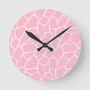 Jungle Jill Pink Giraffe Pattern Clock