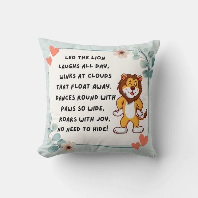 “Jungle Joy – Leo Edition” Cushion (Front)