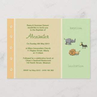 Jungle Juice Christening Invitations