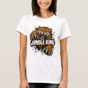Jungle King Jaguar Graphic Shirt, Fierce Roaring L T-Shirt