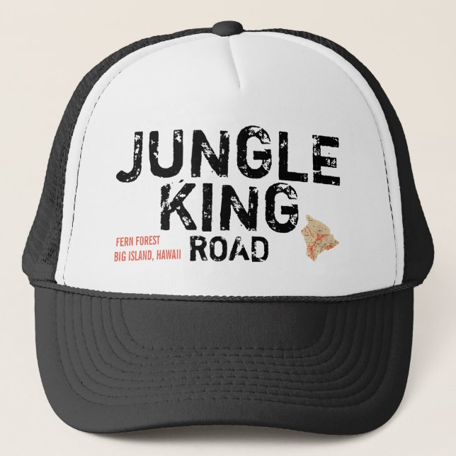 JUNGLE KING ROAD FERN FOREST, HAWAII TRUCKER HAT (Front)