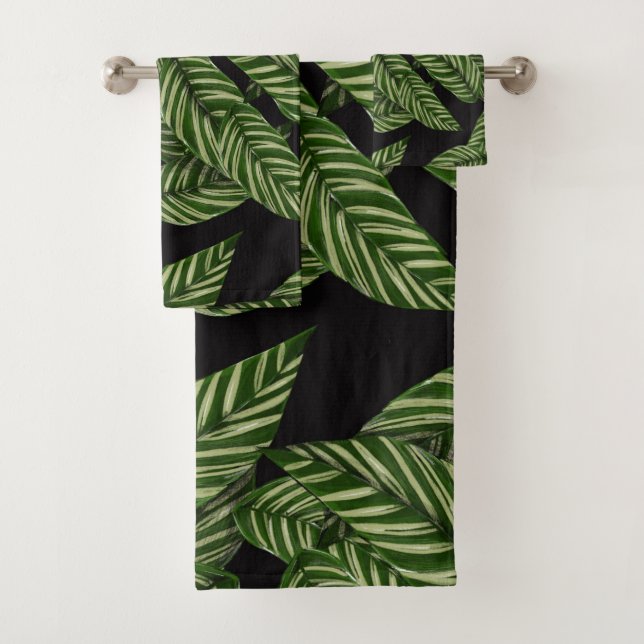 jungle leaves bath towel set (Insitu)
