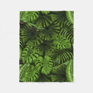 Jungle leaves fleece blanket