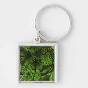 Jungle leaves key ring