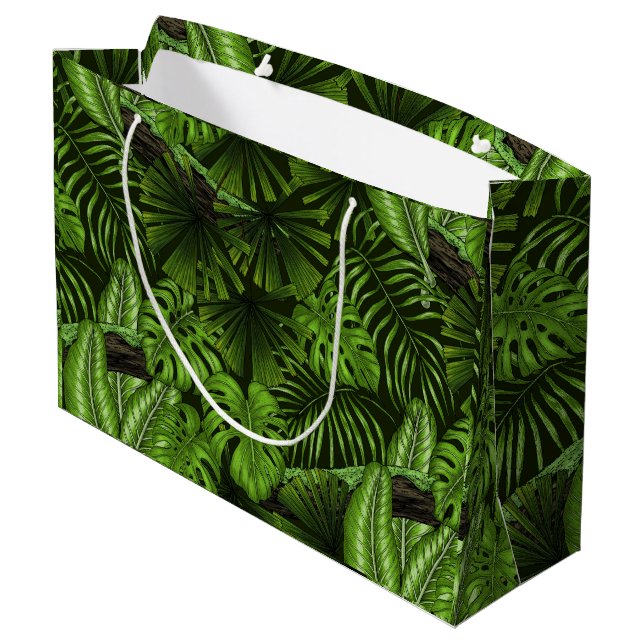 Jungle leaves large gift bag (Back Angled)