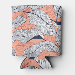 Jungle Leaves Seamless Tropical Pattern Can Cooler