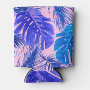 Jungle Leaves Seamless Tropical Pattern Can Cooler