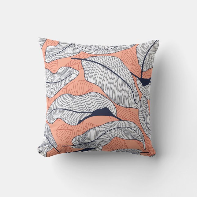 Jungle Leaves Seamless Tropical Pattern Cushion (Front)