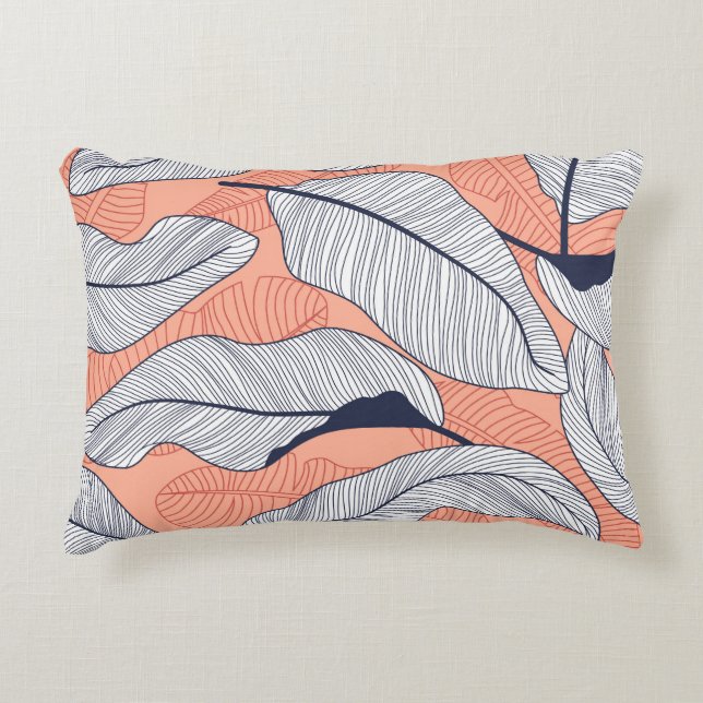 Jungle Leaves Seamless Tropical Pattern Decorative Cushion (Front)