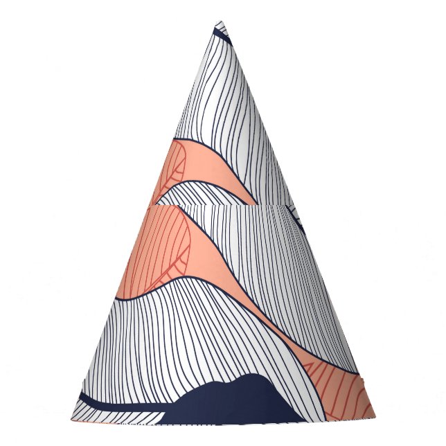 Jungle Leaves Seamless Tropical Pattern Party Hat (Front)