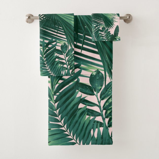 Jungle Leaves Siesta #1 Bath Towel Set (Insitu)