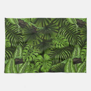 Jungle leaves tea towel