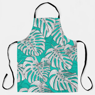 Jungle Leaves Tropical Floral Seamless Apron