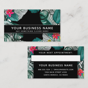Jungle Leaves Tropical Modern Elegant Professional Appointment Card