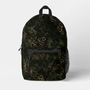 Jungle Leopard Camouflage Pattern Printed Backpack