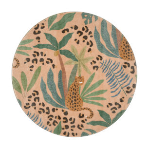 Jungle leopard print: animal seamless pattern. cutting board