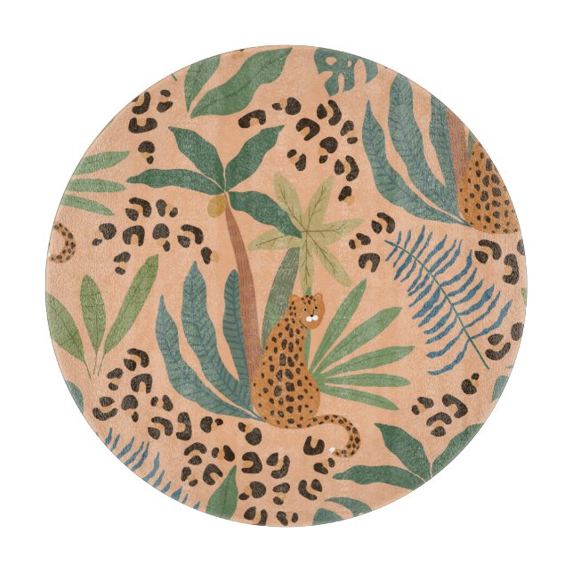 Jungle leopard print: animal seamless pattern. cutting board (Front)