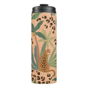 Jungle leopard print: animal seamless pattern. thermal tumbler