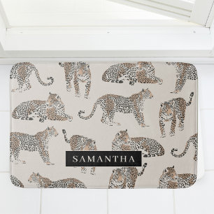 Jungle Leopard Wild Animal Pattern Bath Mat