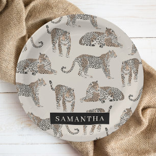 Jungle Leopard Wild Animal Pattern Paper Plate