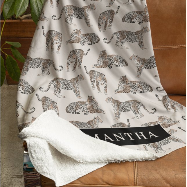 Jungle Leopard Wild Animal Pattern   Sherpa Blanket (Creator Uploaded)