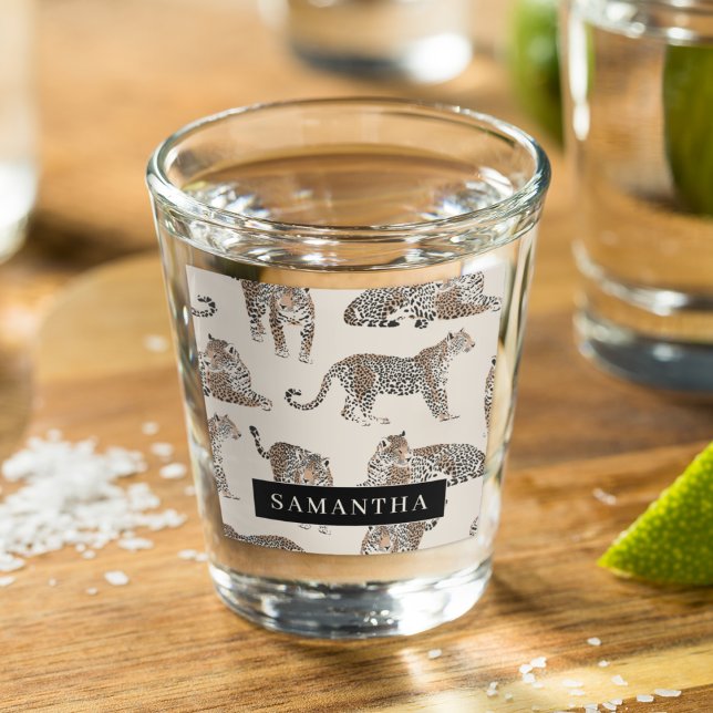 Jungle Leopard Wild Animal Pattern   Shot Glass (Creator Uploaded)
